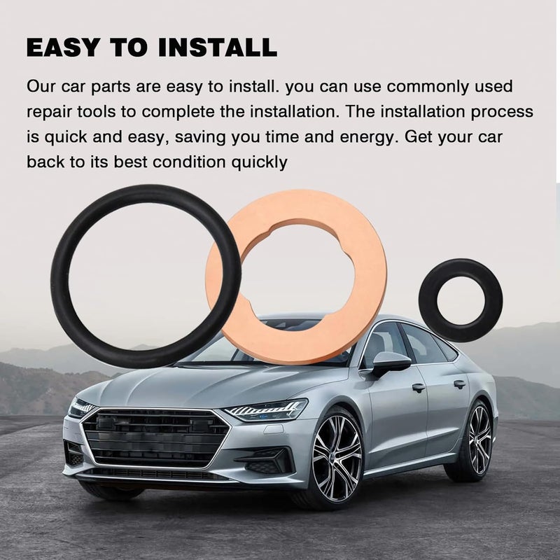 wfsulee 6 Set Fuel Injectors Seals Repair Kit/Injector Seal Rings O Ring Kit fits for Audi A4 A5 A6 A7 A8 Q5 Q7 VW Amarok Touareg 3.0 TDI Compatible with 05A130519 WHT000884 - Image 2